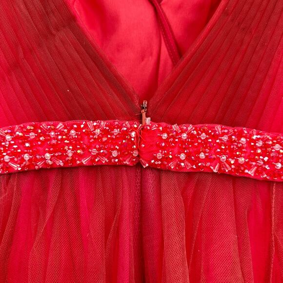 Mac Duggal 20378 Beaded Belt Red Ombre Tulle Dress Size 8 NWT - Picture 11 of 13